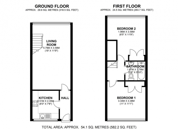 Floor Plan for 2 Bedroom Maisonette to Rent in Heath Royal, 31 Kersfield Road, London, SW15, 3JW - £369 pw | £1599 pcm
