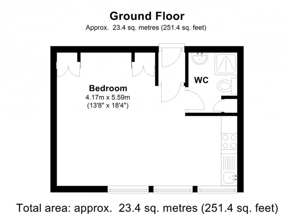 Floor Plan Image for Studio for Sale in Harwood Court, Upper Richmond Road, Putney