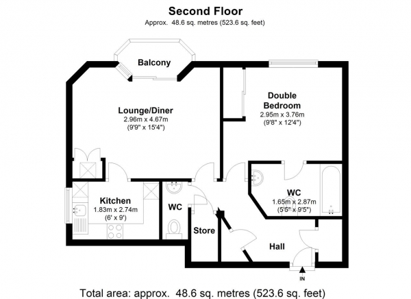 Floor Plan Image for 1 Bedroom Apartment for Sale in Conifer Court, 2 Inner Park Road, Wimbledon