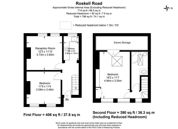 Floor Plan for 2 Bedroom Maisonette to Rent in Roskell Road, Putney, SW15, 1DS - £391 pw | £1695 pcm