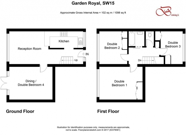 Floor Plan Image for 4 Bedroom Apartment to Rent in Garden Royal, Kersfield Road, Putney