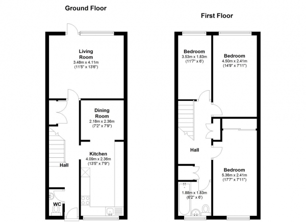 Floor Plan Image for 3 Bedroom Terraced House for Sale in Dowdeswell Close, Putney, Putney