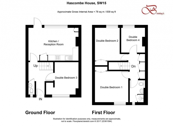 Floor Plan Image for 4 Bedroom Maisonette to Rent in Hascombe House, Dilton Gardens, Roehampton