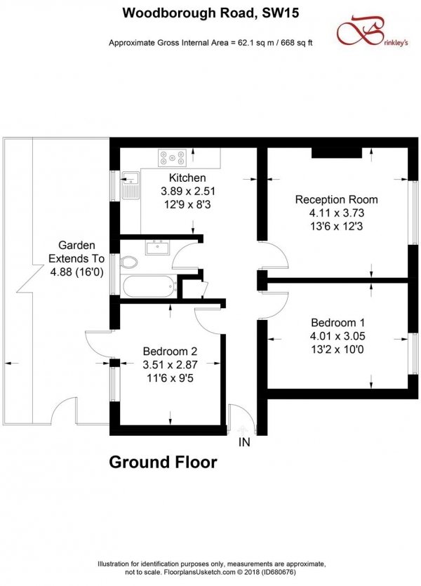 Floor Plan Image for 2 Bedroom Apartment for Sale in John Clynes Court, Woodborough Road, Putney