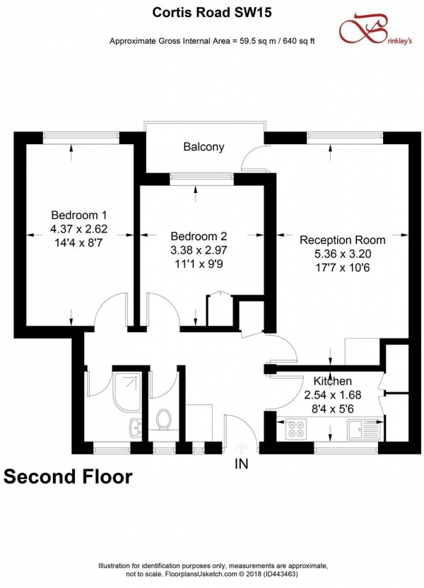 Floor Plan Image for 2 Bedroom Apartment for Sale in Cortis Road, Putney, Putney