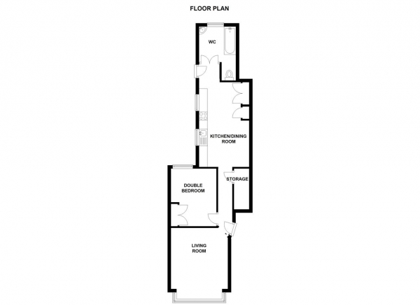 Floor Plan for 1 Bedroom Apartment to Rent in Aslett Street, Earlsfield, SW18, 2BE - £300 pw | £1300 pcm