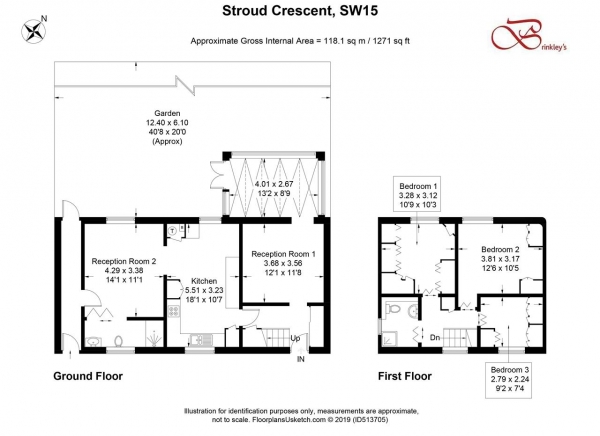 Floor Plan Image for 3 Bedroom Terraced House for Sale in Stroud Crescent, Putney Vale, London