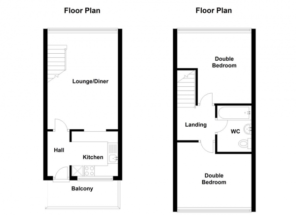 Floor Plan for 2 Bedroom Apartment to Rent in Garden Royal, Kersfield Road, Putney, SW15, 3HE - £346 pw | £1500 pcm