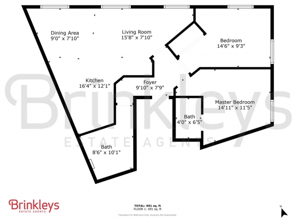 Floor Plan Image for 2 Bedroom Apartment to Rent in Archway Mews, Putney