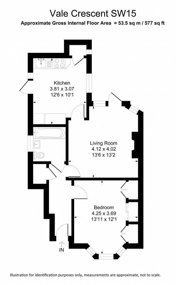 Floor Plan Image for 1 Bedroom Maisonette for Sale in Vale Crescent, Kingston Vale, London