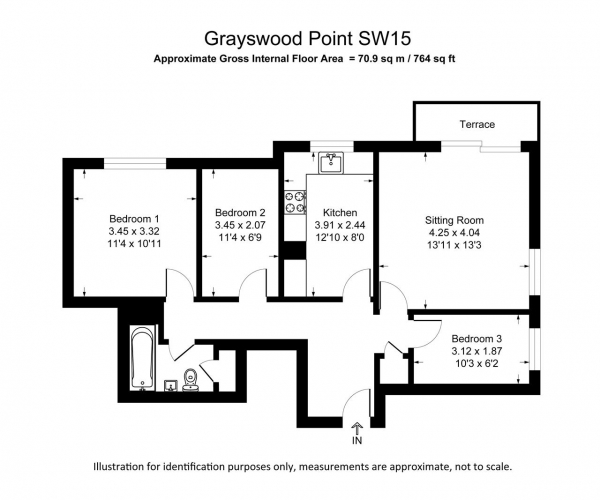 Floor Plan Image for 3 Bedroom Apartment for Sale in Grayswood Point, Norley Vale, Roehampton