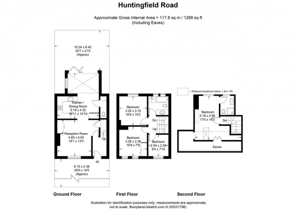 Floor Plan Image for 4 Bedroom Terraced House for Sale in Huntingfield Road, Putney