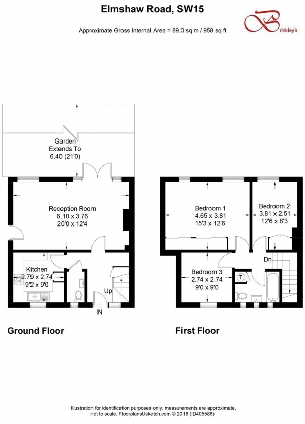 Floor Plan Image for 3 Bedroom Terraced House for Sale in Elmshaw Road, Putney