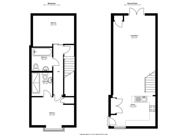 Floor Plan Image for 2 Bedroom Maisonette for Sale in Brandlehow Road, Putney