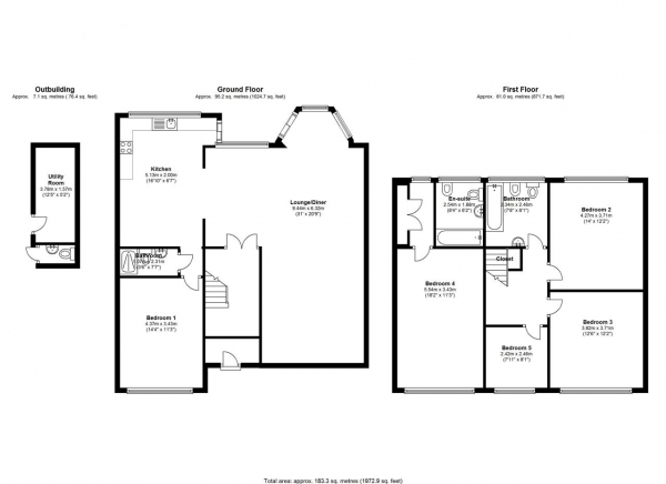 Floor Plan Image for 5 Bedroom Detached House to Rent in Ullswater Crescent, London