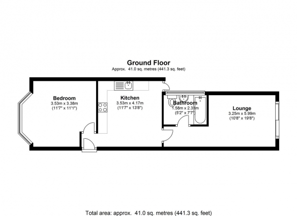 Floor Plan Image for 1 Bedroom Maisonette to Rent in Lavenham Road, Southfields
