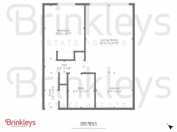 Floor Plan for 1 Bedroom Apartment to Rent in Grangewood, 48-50 Upper Richmond Road, London, SW15, 2RN - £404 pw | £1750 pcm