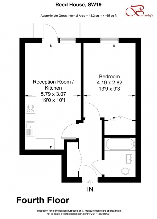 Floor Plan Image for 1 Bedroom Apartment for Sale in Reed House, Durnsford Road, Wimbledon