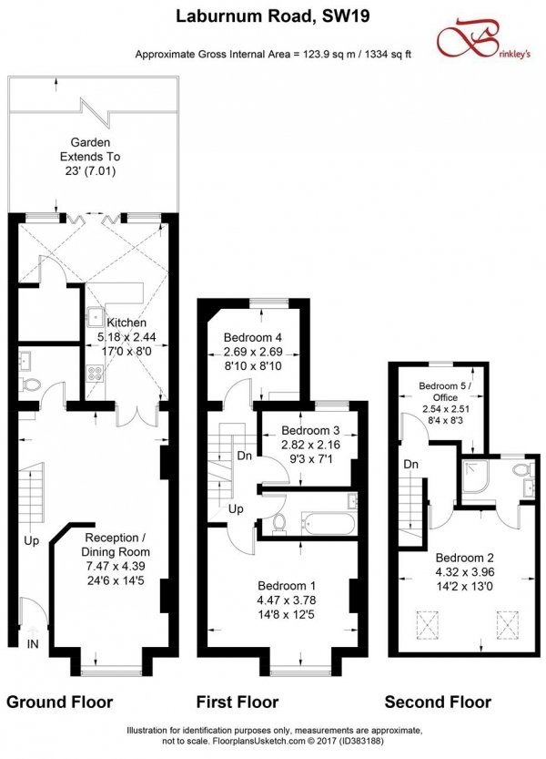 Floor Plan Image for 5 Bedroom Terraced House to Rent in Laburnum Road, Wimbledon