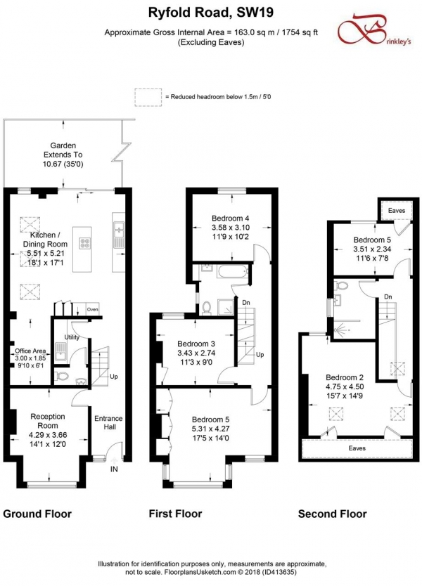 Floor Plan Image for 5 Bedroom End of Terrace House for Sale in Ryfold Road, Wimbledon Park