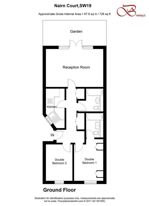 Floor Plan Image for 2 Bedroom Apartment to Rent in Nairn Court, 7 Trinity Road, Wimbledon