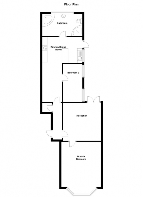 Floor Plan Image for 2 Bedroom Apartment to Rent in Queens Road, Wimbledon