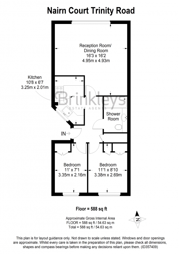 Floor Plan Image for 2 Bedroom Apartment to Rent in Nairn Court, Trinity Road, Wimbledon