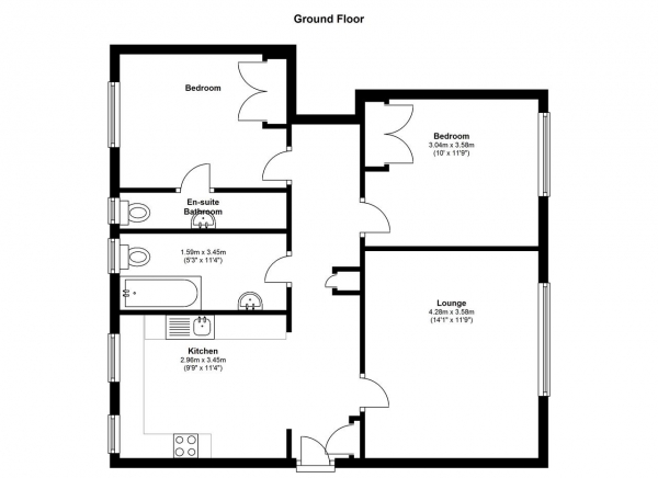 Floor Plan Image for 2 Bedroom Apartment to Rent in Ricards Road, London