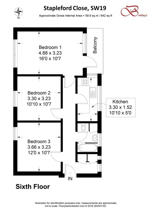 Floor Plan Image for 2 Bedroom Apartment for Sale in Stapleford Close, Southfields