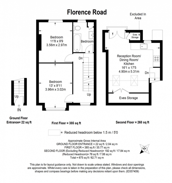 Floor Plan Image for 2 Bedroom Apartment to Rent in Florence Road, Wimbledon, London