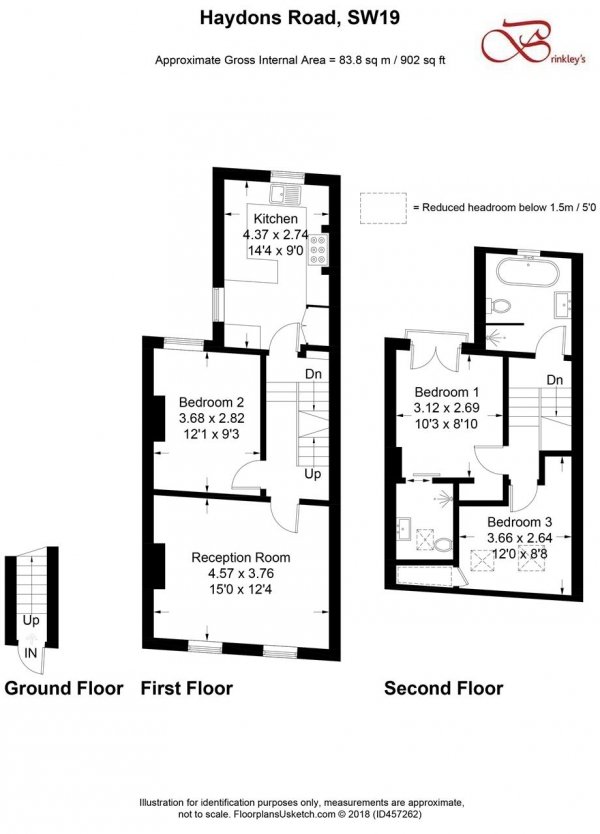 Floor Plan Image for 3 Bedroom Maisonette to Rent in Haydons Road, Wimbledon