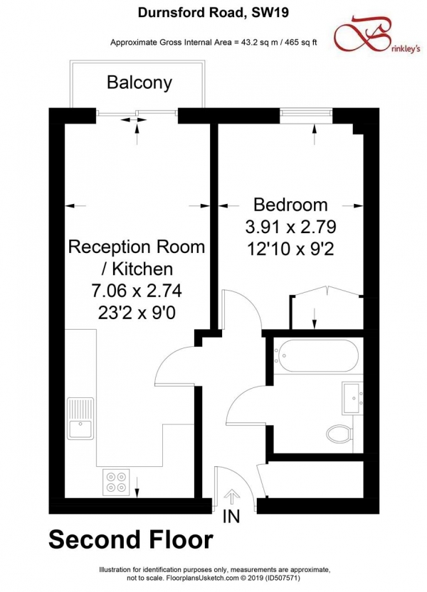 Floor Plan Image for 1 Bedroom Apartment for Sale in Reed House, Durnsford Road, Wimbledon