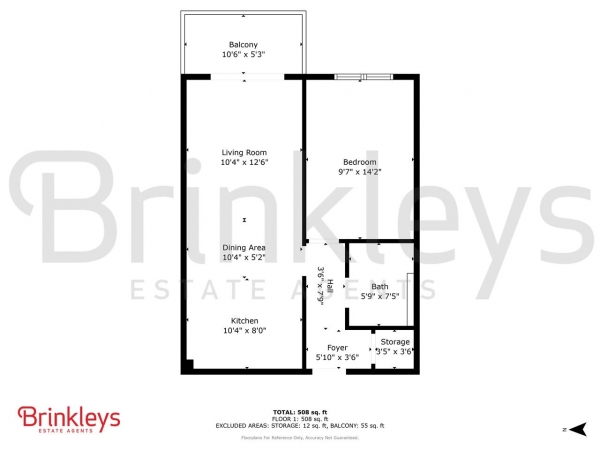 Floor Plan Image for 1 Bedroom Apartment to Rent in Vista House, 2 Chapter Way, London