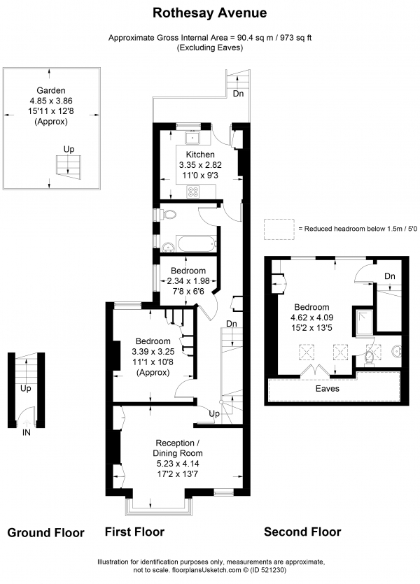 Floor Plan Image for 2 Bedroom Maisonette to Rent in Rothesay Avenue, Wimbledon Chase