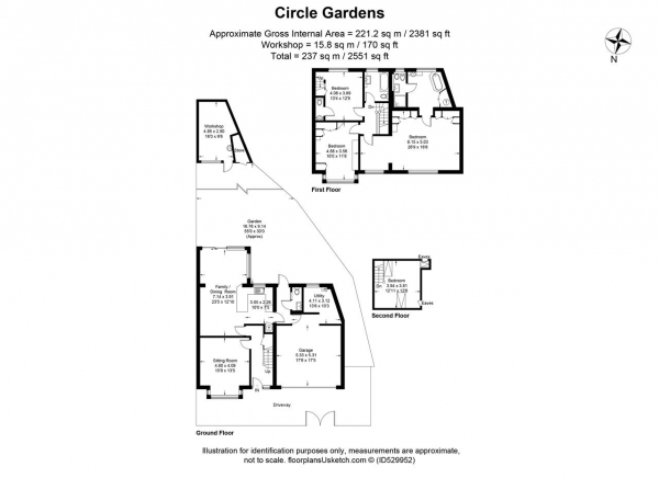 Floor Plan Image for 4 Bedroom Semi-Detached House to Rent in Circle Gardens, Merton Park