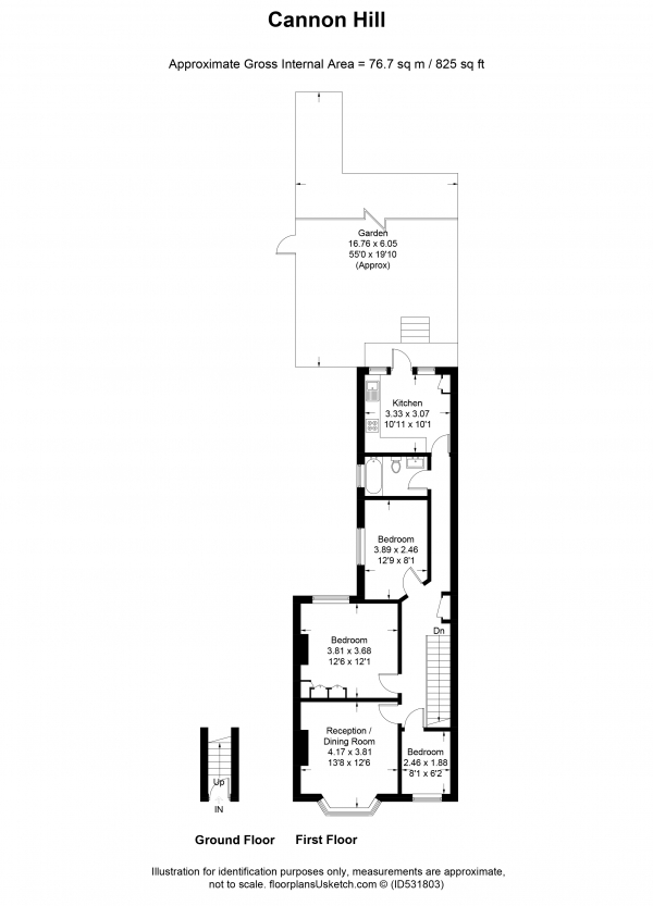 Floor Plan Image for 3 Bedroom Apartment to Rent in Cannon Hill Lane, Wimbledon Chase