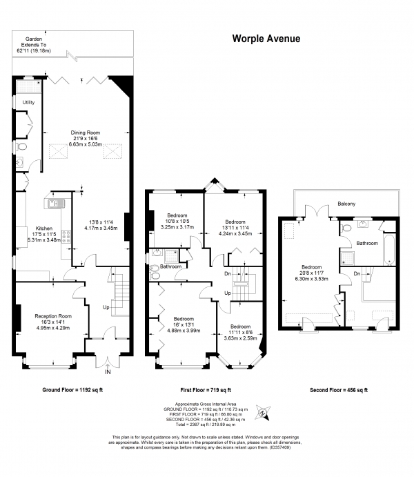 Floor Plan Image for 5 Bedroom Semi-Detached House to Rent in Worple Avenue, Wimbledon