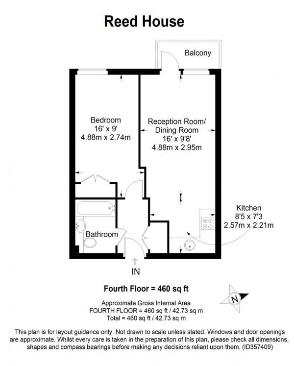 Floor Plan Image for 1 Bedroom Apartment for Sale in Reed House, Durnsford Road, Wimbledon