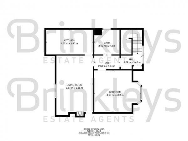 Floor Plan Image for 1 Bedroom Apartment to Rent in Queens Road, Wimbledon