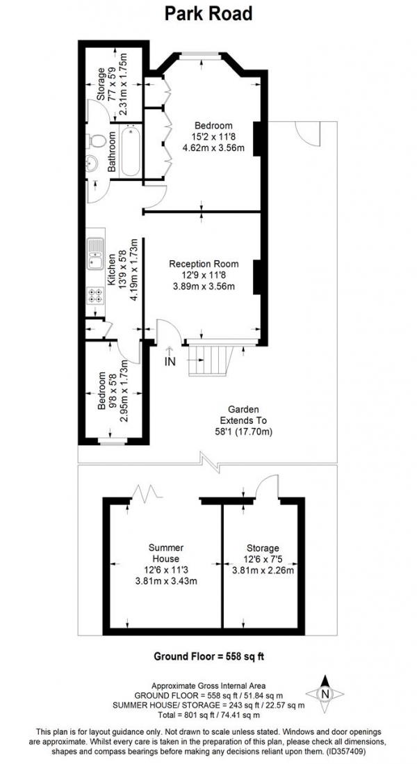 Floor Plan Image for 2 Bedroom Apartment for Sale in Park Road, Colliers Wood