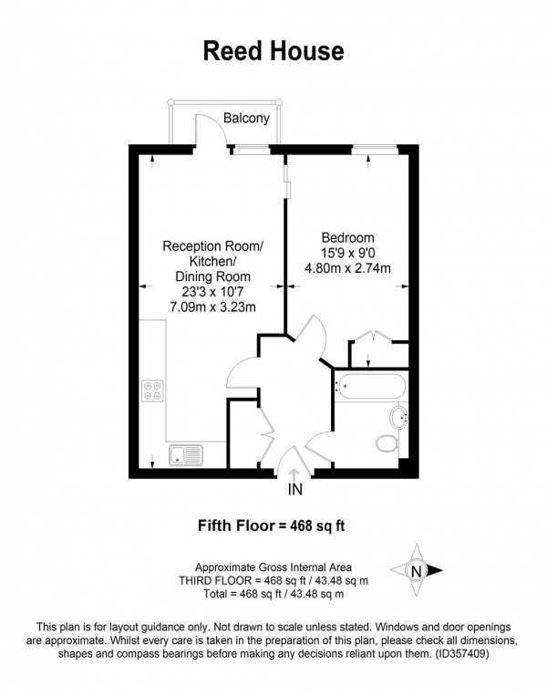 Floor Plan Image for 1 Bedroom Apartment for Sale in Reed House, 21 Durnsford Road, Wimbledon