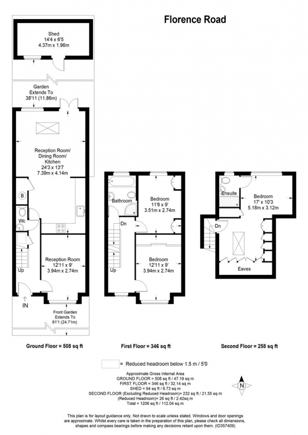 Floor Plan Image for 3 Bedroom Terraced House for Sale in Florence Road, Wimbledon