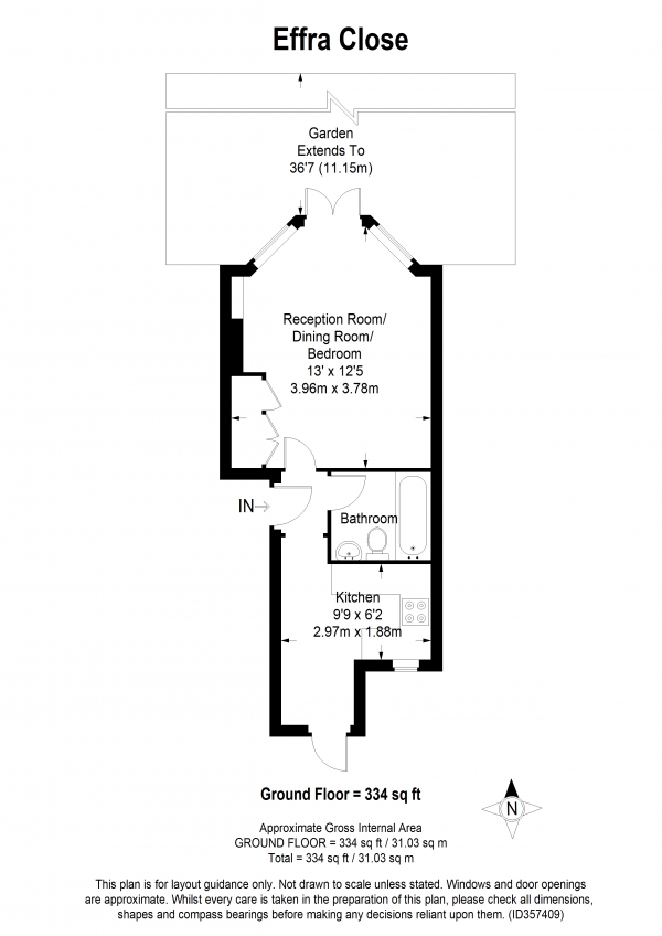 Floor Plan Image for Studio to Rent in Effra Close, 75 Effra Road, Wimbedon