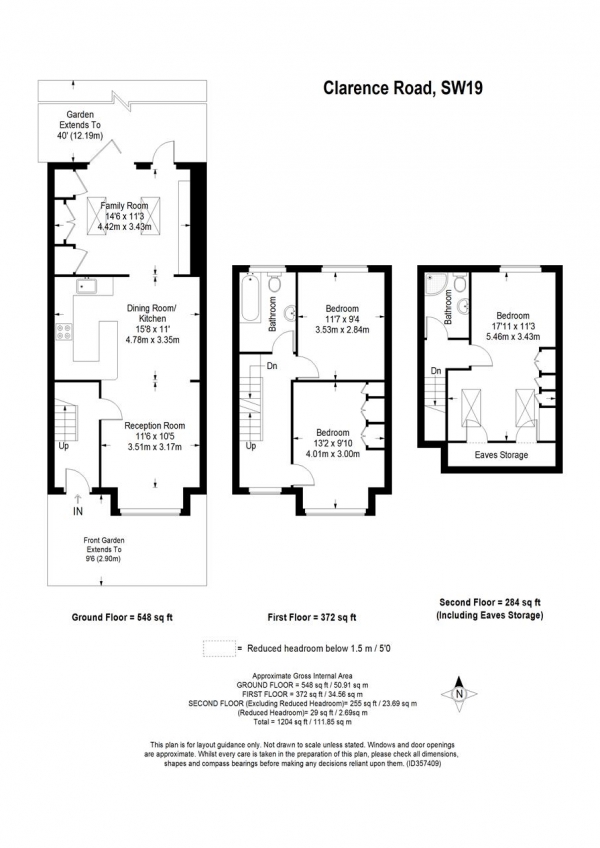 Floor Plan Image for 3 Bedroom Terraced House for Sale in Clarence Road, Wimbledon