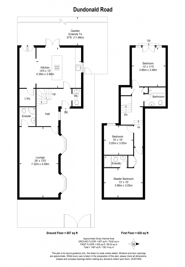 Floor Plan Image for 3 Bedroom End of Terrace House to Rent in Dundonald Road, Wimbledon