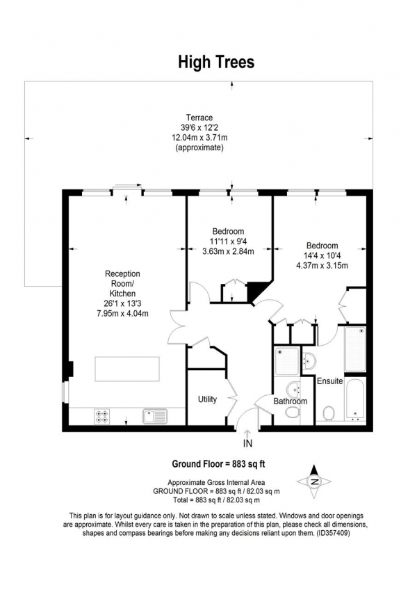 Floor Plan Image for 2 Bedroom Apartment to Rent in High Trees, 9 Queensmere Road, Wimbledon Village