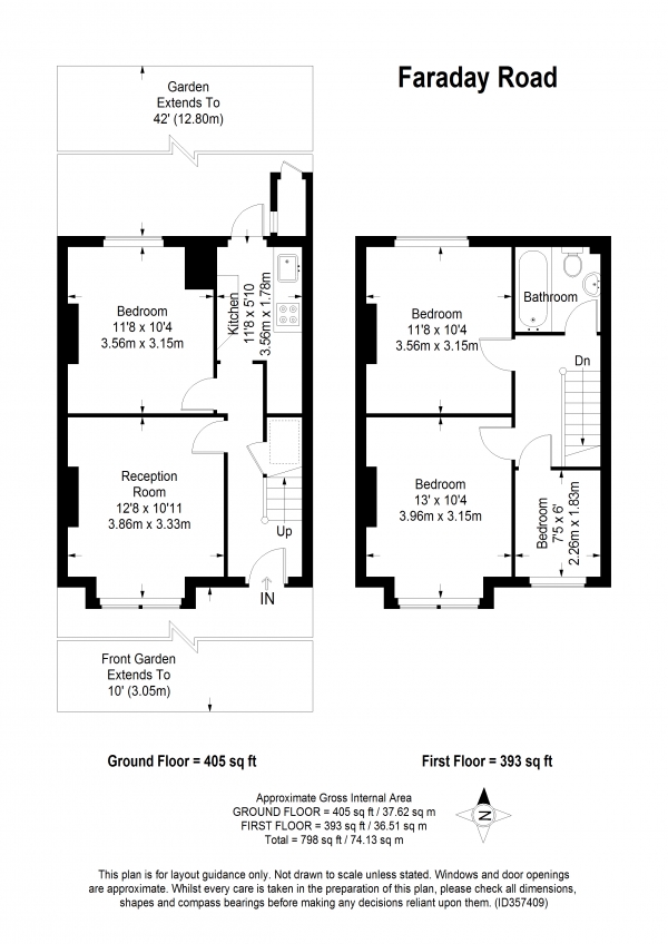 Floor Plan Image for 4 Bedroom Terraced House to Rent in Faraday Road, Wimbledon