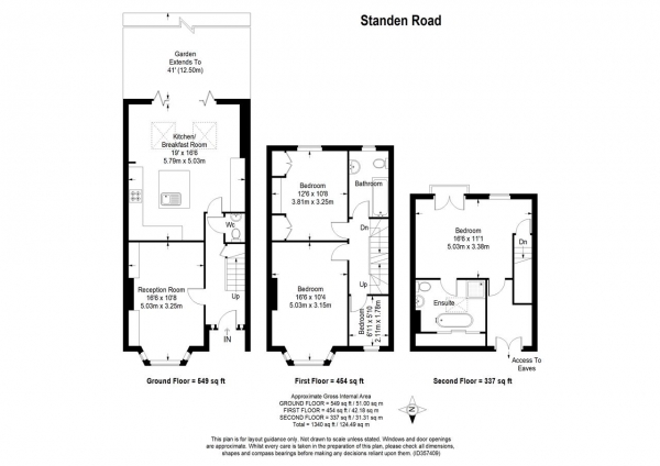 Floor Plan Image for 4 Bedroom End of Terrace House for Sale in Standen Road, Southfields, London