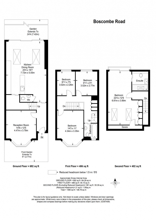 Floor Plan Image for 4 Bedroom Terraced House for Sale in Boscombe Road, Wimbledon