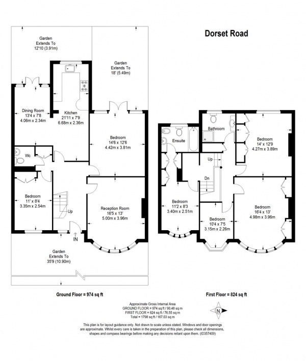 Floor Plan Image for 5 Bedroom End of Terrace House to Rent in Dorset Road, Merton Park, Wimbledon